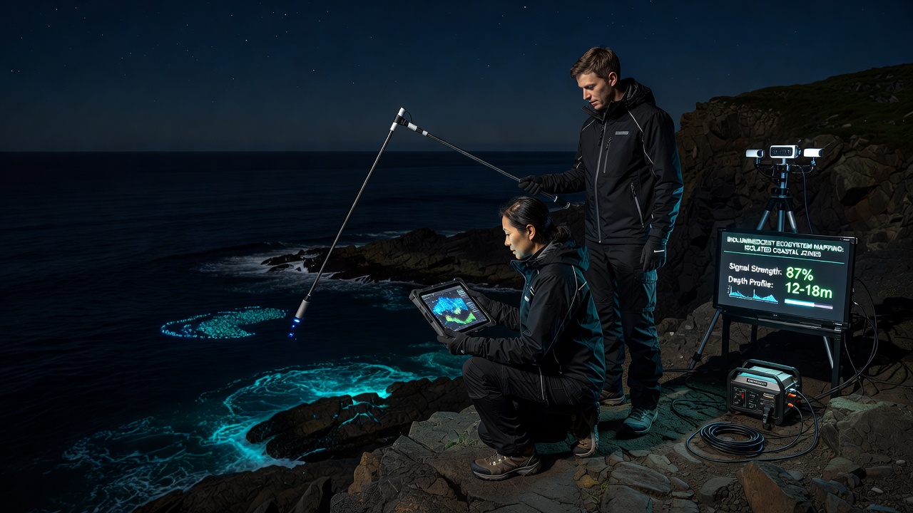 Nighttime Ecosystem Mapping Through Bioluminescent Signal Analysis in Isolated Coastal Zones